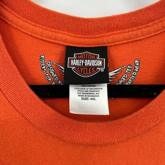 HARLEY DAVIDSON 2012 Orange Wild Horse Bend Oregon Graphic Print T-Shirt 4XL - Picture 7 of 8